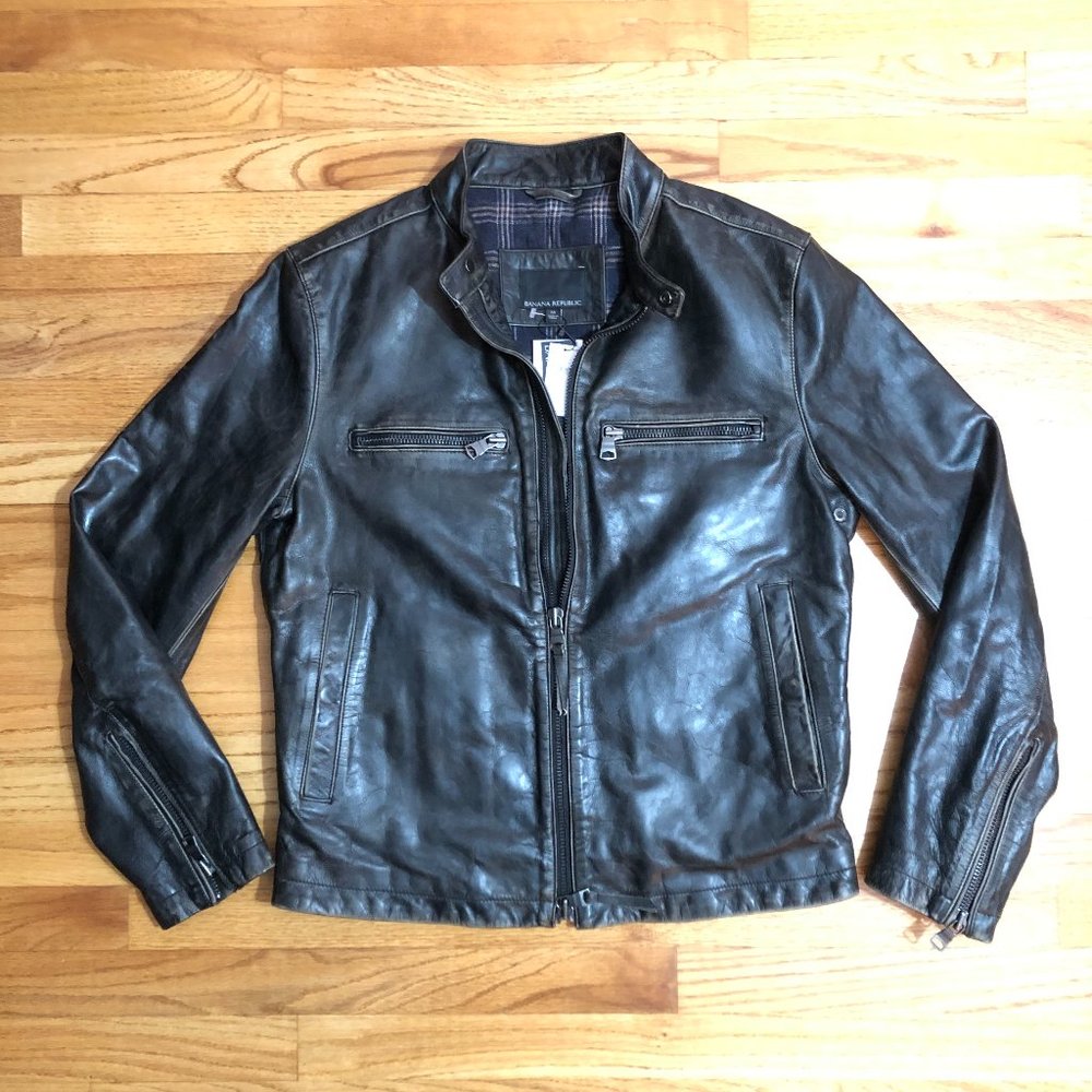Banana Republic Men's leather Moto Jacket (M)